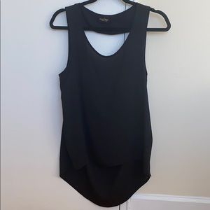 Black open back formal top